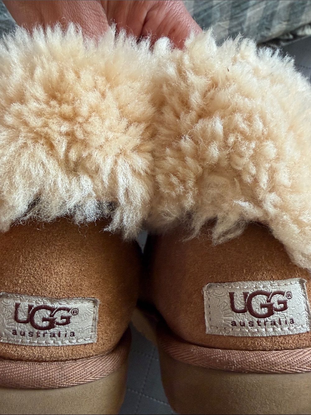 Authentic ๐ค UGG Cozy Mini Booties in Chestnut Tan
